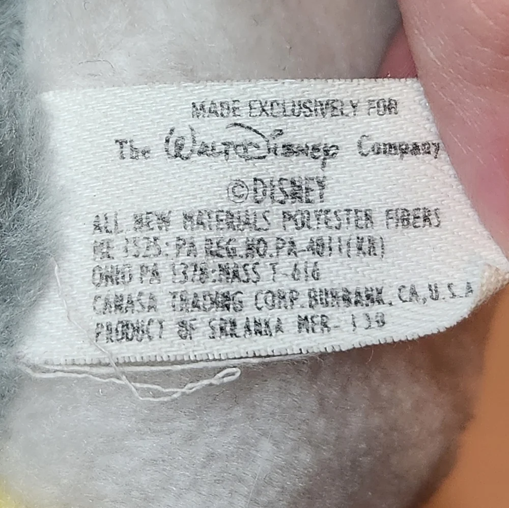 Vintage 8” Walt Disney Disneyland Thumper Rabbit from Bambi stuffed animal plush